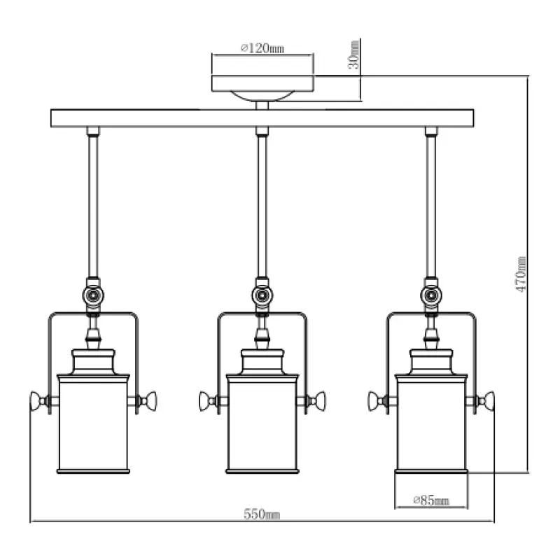 Lustra Decor Demir cu 3 surse de lumină, negru 4014