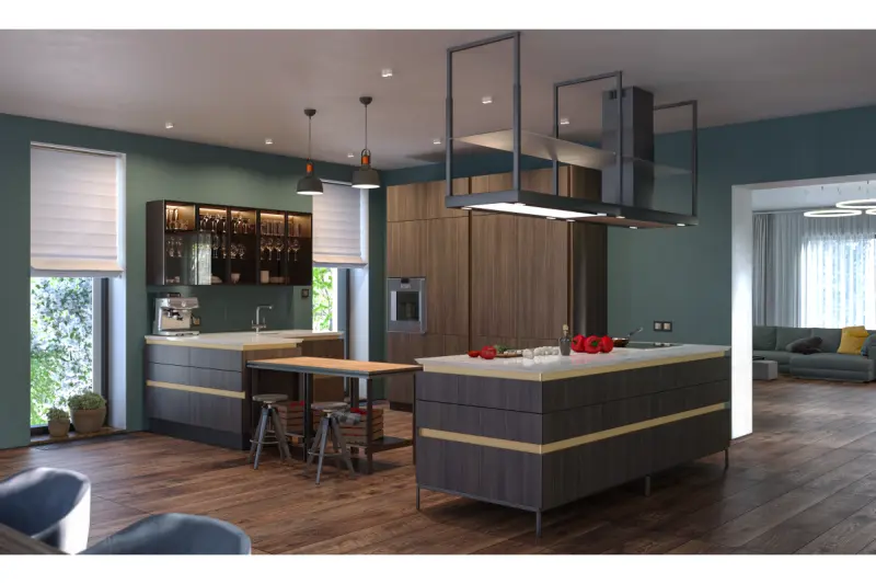 Decorațiunea Noor este un elegant candelabru negru cu elemente din cupru, 2691.