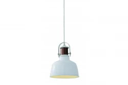 Lustră suspendată elegantă decorativă Noor, albă, cu elemente de cupru, 6934.