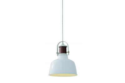 Lustră suspendată elegantă decorativă Noor, albă, cu elemente de cupru, 6934.
