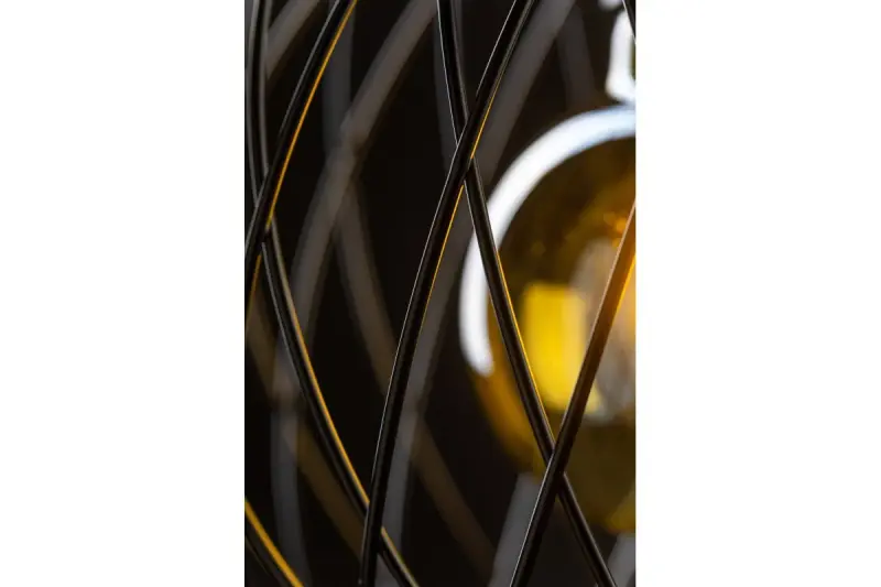 Decorul Viela este un lustru suspendat metalic negru în formă de sferă, cu un diametru de 25 cm. (6972)