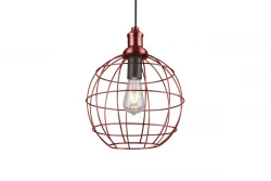 Decorul Viela, veche lampă suspendată din metal, în formă de sferă, cu fir aurit, cu un diametru de 29 cm, 7016.