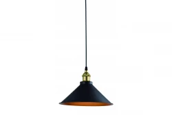 Decorațiunea Mani, lustra de metal negru și aurit cu diametrul de 30 cm, codul 4076.