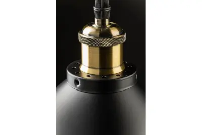 Decorațiunea Mani, lustra de metal negru și aurit cu diametrul de 30 cm, codul 4076.