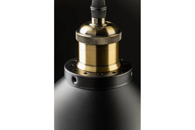 Decorațiunea Mani, lustra de metal negru și aurit cu diametrul de 30 cm, codul 4076.