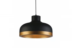Decorațiunea Goldi, lustră modernă neagră cu accente aurii, diametru de 42 cm, 4113.