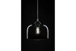 Decorul lămpi de tavan cilindrice negre din sticlă Lati, cu diametrul de 23,5 cm, 7122.