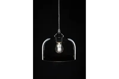 Decorul lămpi de tavan cilindrice negre din sticlă Lati, cu diametrul de 23,5 cm, 7122.