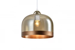 Decorul lămpii suspendate cilindrice de culoare ambră, din sticlă, cu diametrul de 23,5 cm, 7146.