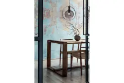Lustra Decor Xalis, cu abajur din fir negru și margine metalică, cu diametrul de 19,5 cm, 7214.