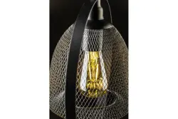 Lustră Decor Xalis, cu un abajur negru de sârmă și o margine metalică, cu un diametru de 18,5 cm, 7320.