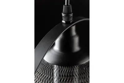 Lustră Decor Xalis, cu un abajur negru de sârmă și o margine metalică, cu un diametru de 18,5 cm, 7320.