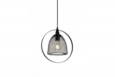 Lustră Decor Xalis, cu un abajur negru de sârmă și o margine metalică, cu un diametru de 18,5 cm, 7320.