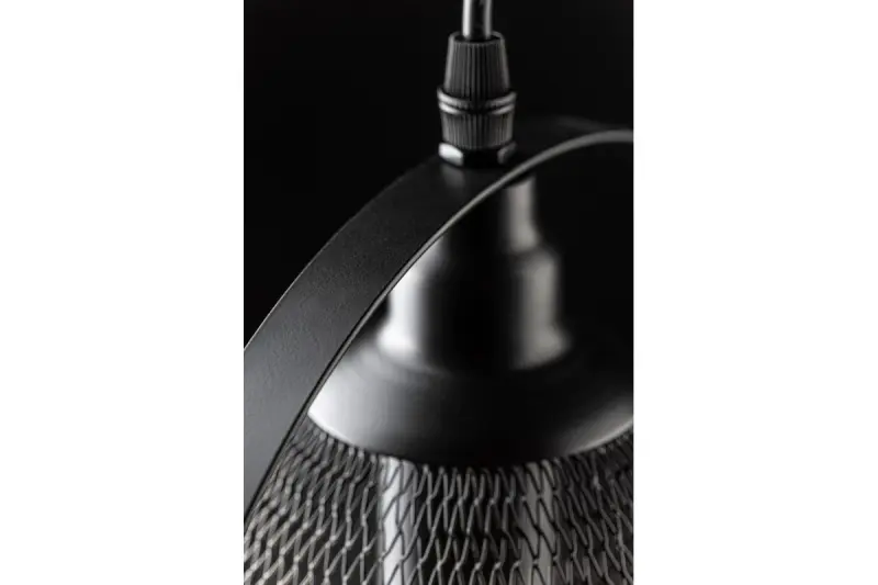 Lustră Decor Xalis, cu un abajur negru de sârmă și o margine metalică, cu un diametru de 18,5 cm, 7320.