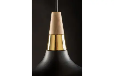 Decorul lămpii suspendate Skandi moderne negre cu diametrul de 35 cm 7382