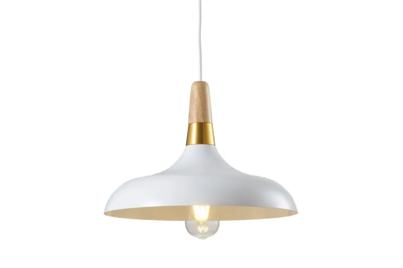 Decorul Skandi este o lampă suspendată modernă, de culoare albă, cu un diametru de 35 cm. 7504.