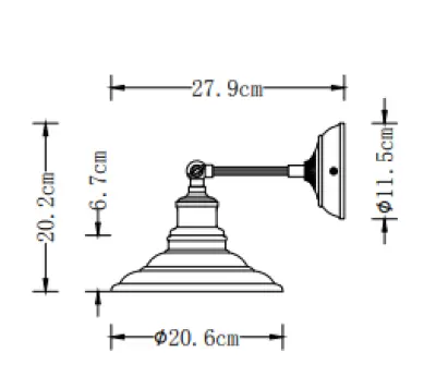 Decor Loret, lampa de perete reglabilă, antracit, diametru de 20 cm, 7727.