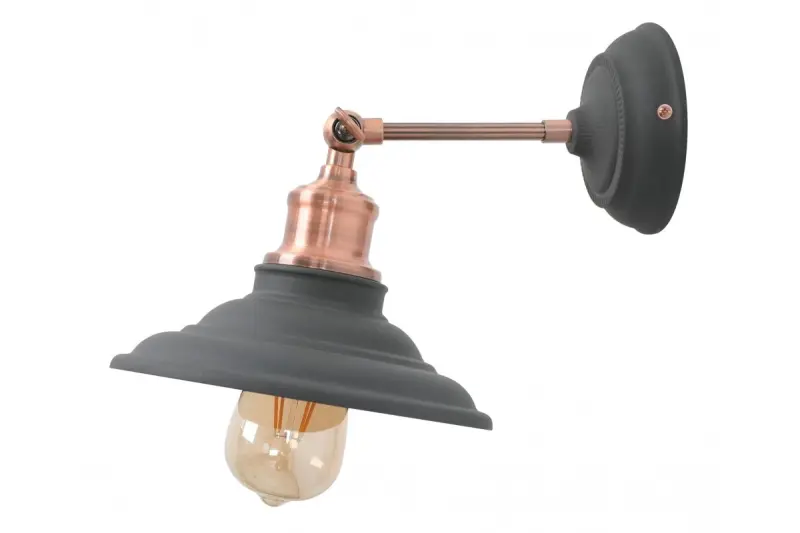 Decor Loret, lampa de perete reglabilă, antracit, diametru de 20 cm, 7727.