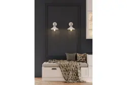 Decorul Loret, lampa de perete reglabilă, albă, cu diametrul de 20 cm, 7871.