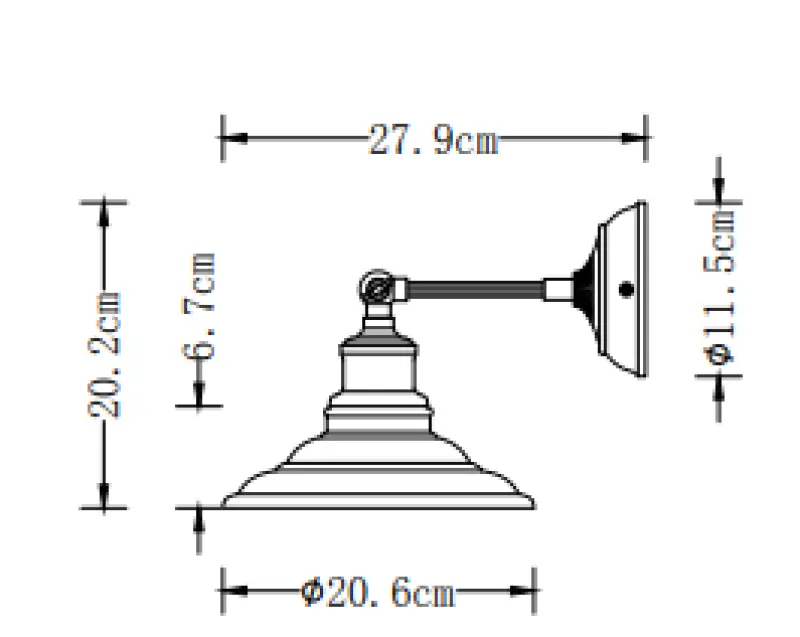 Decorul Loret, lampa de perete reglabilă, albă, cu diametrul de 20 cm, 7871.
