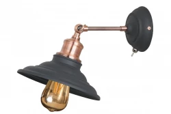 Decor Loret lampa de perete reglabilă neagră cu întrerupător, diametru de 20 cm, 7901