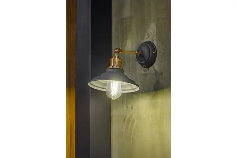 Decor Loret lampa de perete reglabilă neagră cu întrerupător, diametru de 20 cm, 7901