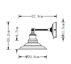 Lampa de perete Loret decorativa reglabila, gri, cu comutator, diametru de 20 cm, 8229.