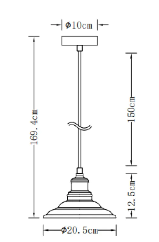 Decor Loret lampa suspendată neagră, cu diametrul de 20,5 cm, atemporală, 8731.