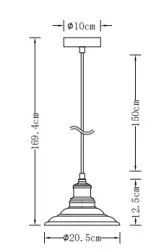 Decorațiunea Loret, lustră albă atemporală, cu diametrul de 20,5 cm, 9691.
