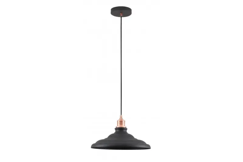Decorațiunea Loret este un pendul negru atemporal cu un diametru de 34,8 cm.