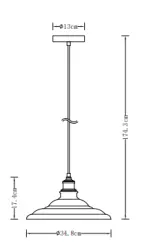 Decorațiunea Loret, lustră suspendată gri atemporală, cu un diametru de 34,8 cm, cod produs 9790.