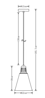 Decorațiunea Gianni este un elegant lustru suspendat, cu diametrul de 22 cm, din cupru negru, cod 9974.