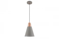 Decorul Gianni este un elegant lămpadar suspendat, de culoare gri cu accente de cupru, cu diametrul de 22 cm.