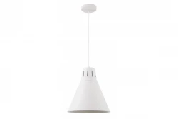 Decorațiuni de stil Gianni, lustră suspendată complet albă, cu diametrul de 32 cm, model 8112.