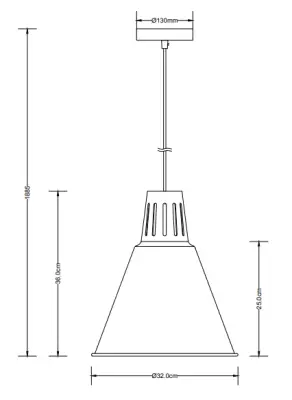 Decorațiuni de stil Gianni, lustră suspendată complet albă, cu diametrul de 32 cm, model 8112.