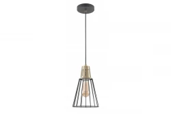 Decorul Kaliope este un candelabru suspendat negru, de modă, cu un diametru de 18 cm.