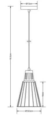 Decorul Kaliope este un candelabru suspendat negru, de modă, cu un diametru de 18 cm.