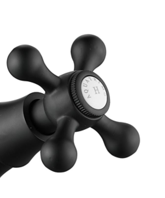 AquaTrimo Windsor robinet clasic pentru bucătărie nostalgic cu duză unghiulară Negru mat 21WS7531SW