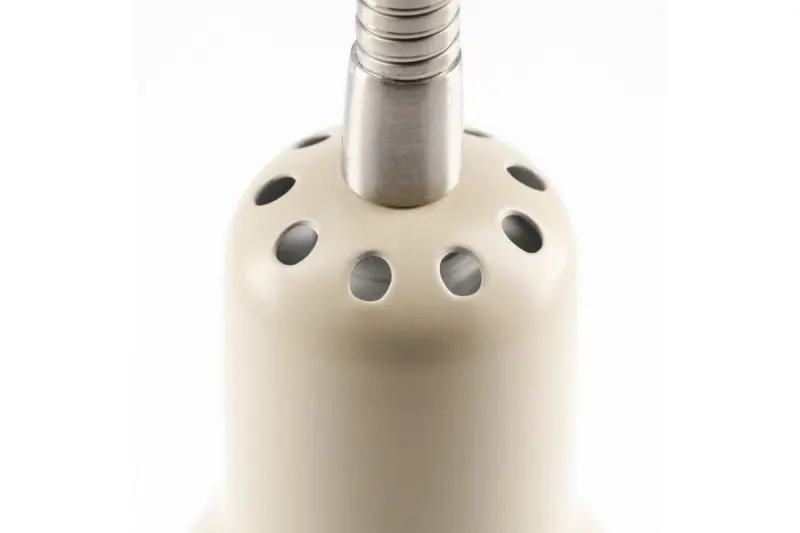 Lampă de perete Decor Etore bej cu braț metalic, diametru de 11 cm, anul 1907.