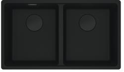Franke Maris MRG 120-35-35 Ediția Fragranite neagră, chiuvetă dublă sub montaj, finisaj mat negru