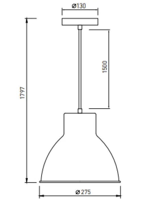Decorațiunea pendul Dante, de culoare neagră mată, cu interiorul alb, are un diametru de 27,5 cm. 2119.