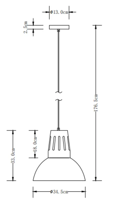 Decorațiunea lămpii suspendate Artemia, de culoare gri, cu finisaj industrial, are un diametru de 34,5 cm. Cod produs: 2447.