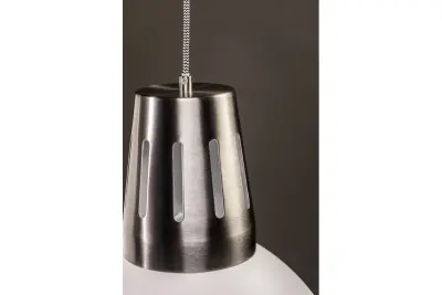 Lustra suspendată Artemia decor alb cu finisaj industrial, diametru de 34,5 cm, 2508.