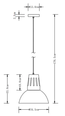 Lustra suspendată Artemia decor alb cu finisaj industrial, diametru de 34,5 cm, 2508.