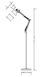Decorațiunea Artemia este un lămpior de podea alb cu un braț metalic lung și un diametru de 16,5 cm. Codul produsului este 2409.