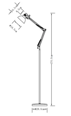 Decorațiunea Artemia este un lămpior de podea alb cu un braț metalic lung și un diametru de 16,5 cm. Codul produsului este 2409.
