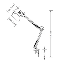 Decorul Artemia este un aplice de perete gri cu braț metalic și interior alb, cu diametrul de 16,5 cm. Codul de produs este 2157.