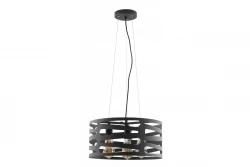 Decorul lămpii suspendate negre Marisa cu spații orizontale conice, cu un maxim de 3 surse de lumină, diametru de 40 cm, 2584.