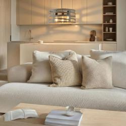 Decorul lămpii suspendate Marisa gri cu spații orizontale conice maxime de 3 surse de lumină, cu diametrul de 40 cm, 2607.