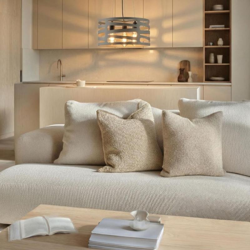 Decorul lămpii suspendate Marisa gri cu spații orizontale conice maxime de 3 surse de lumină, cu diametrul de 40 cm, 2607.